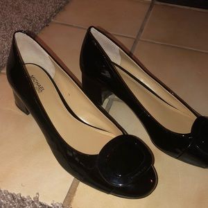 SOLD Michael Kors Black Leather Loafer Heel 8